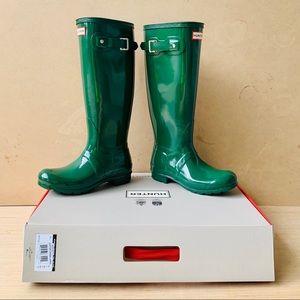 Hunter Original Tall Gloss Rubber Rain Boots Sz 6